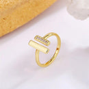 Anel barra dupla dourado - Eurodrop