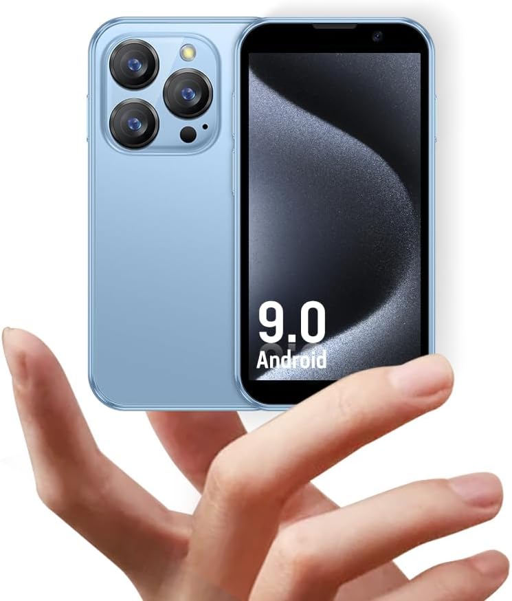 Mini teléfono inteligente azul